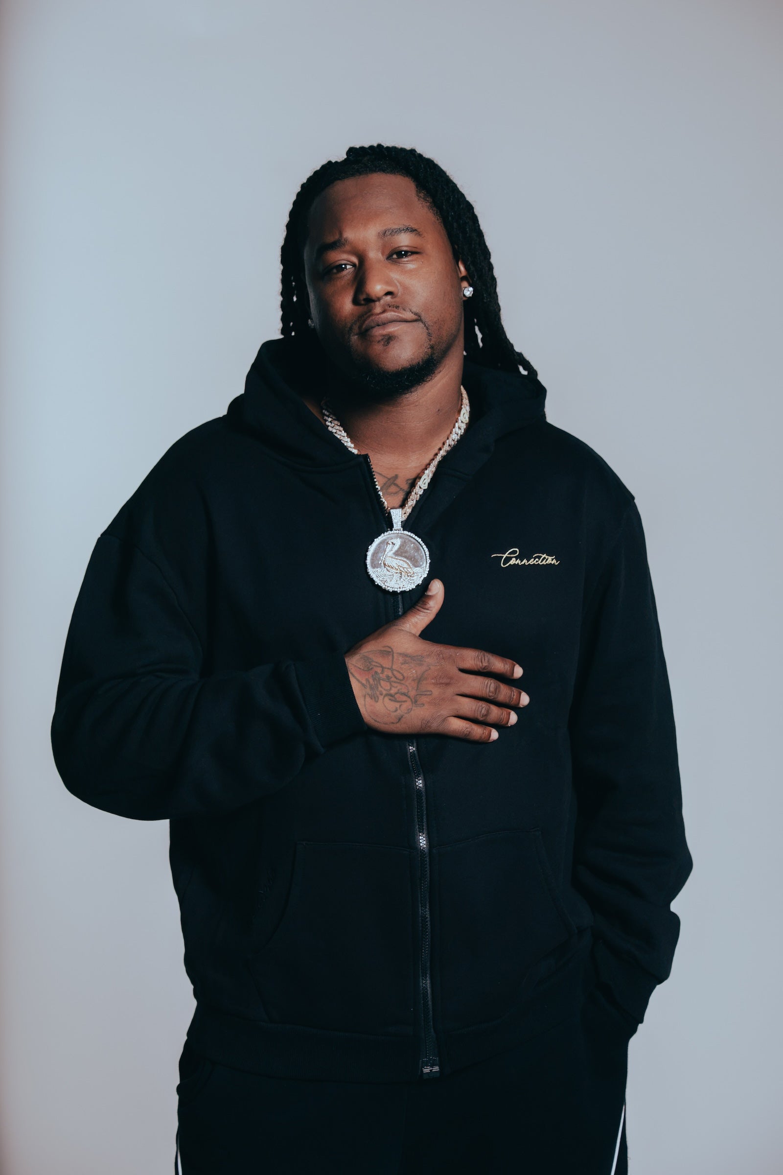 Volto Santo x Y.O.U. Connection Script Full-Zip Hoodie in Black