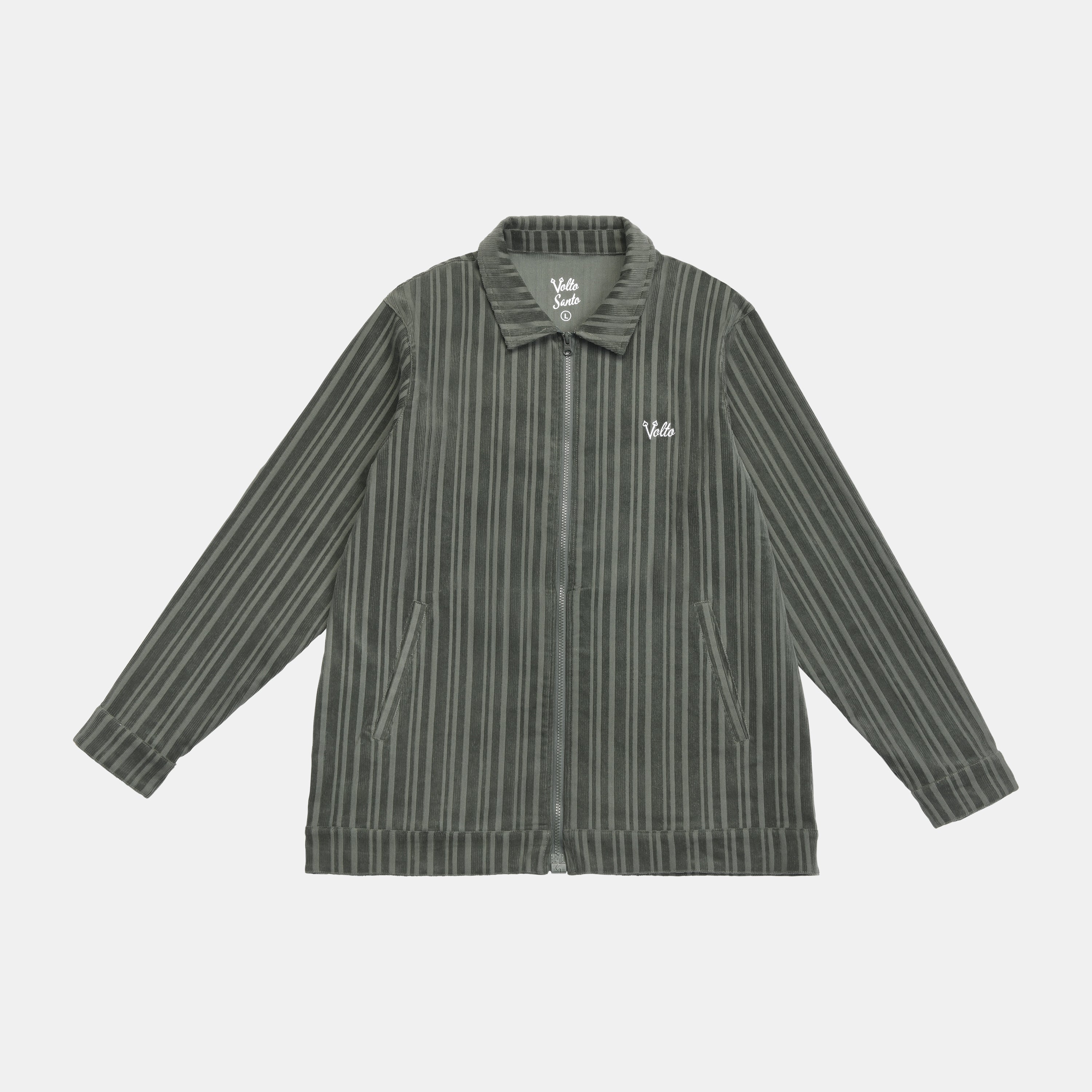 Volto Pinstripe Cordo Shirt Jacket