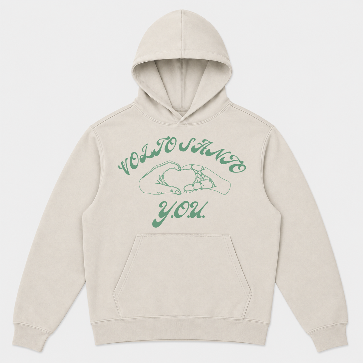 Volto Santo x Y.O.U. Heart Hands Pullover Hoodie in Chalk Line