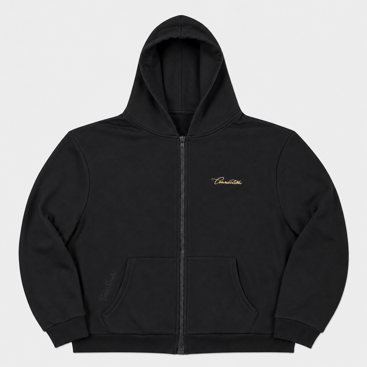 Volto Santo x Y.O.U. Connection Script Full-Zip Hoodie in Black