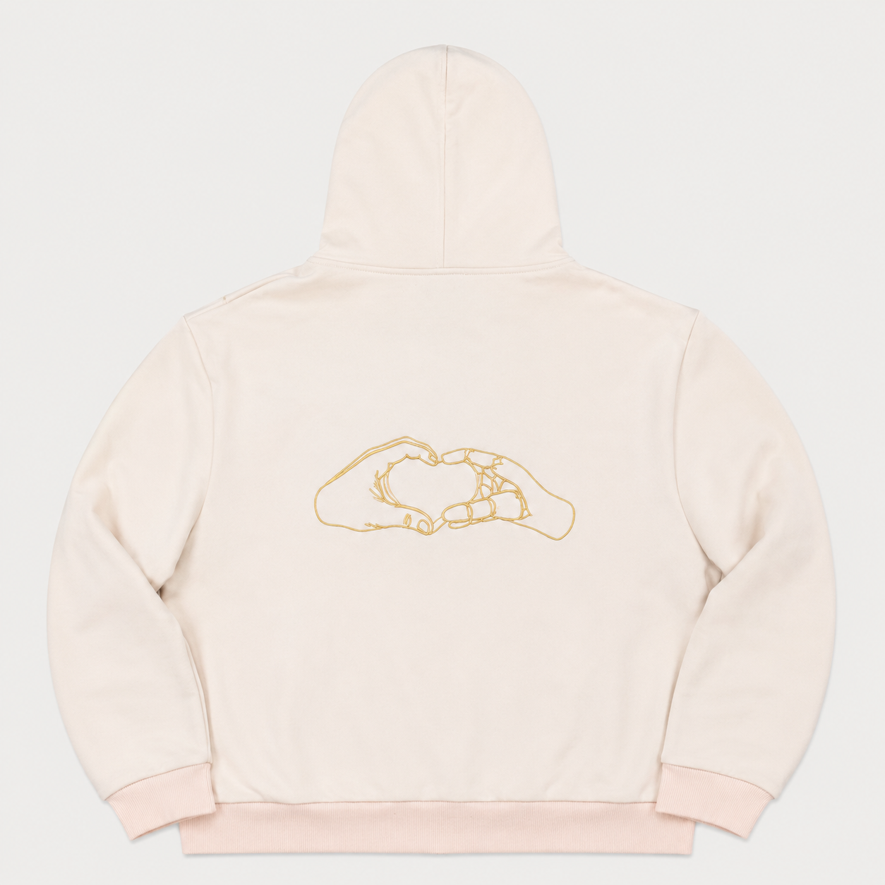 Volto Santo x Y.O.U. Connection Script Full-Zip Hoodie in Bone