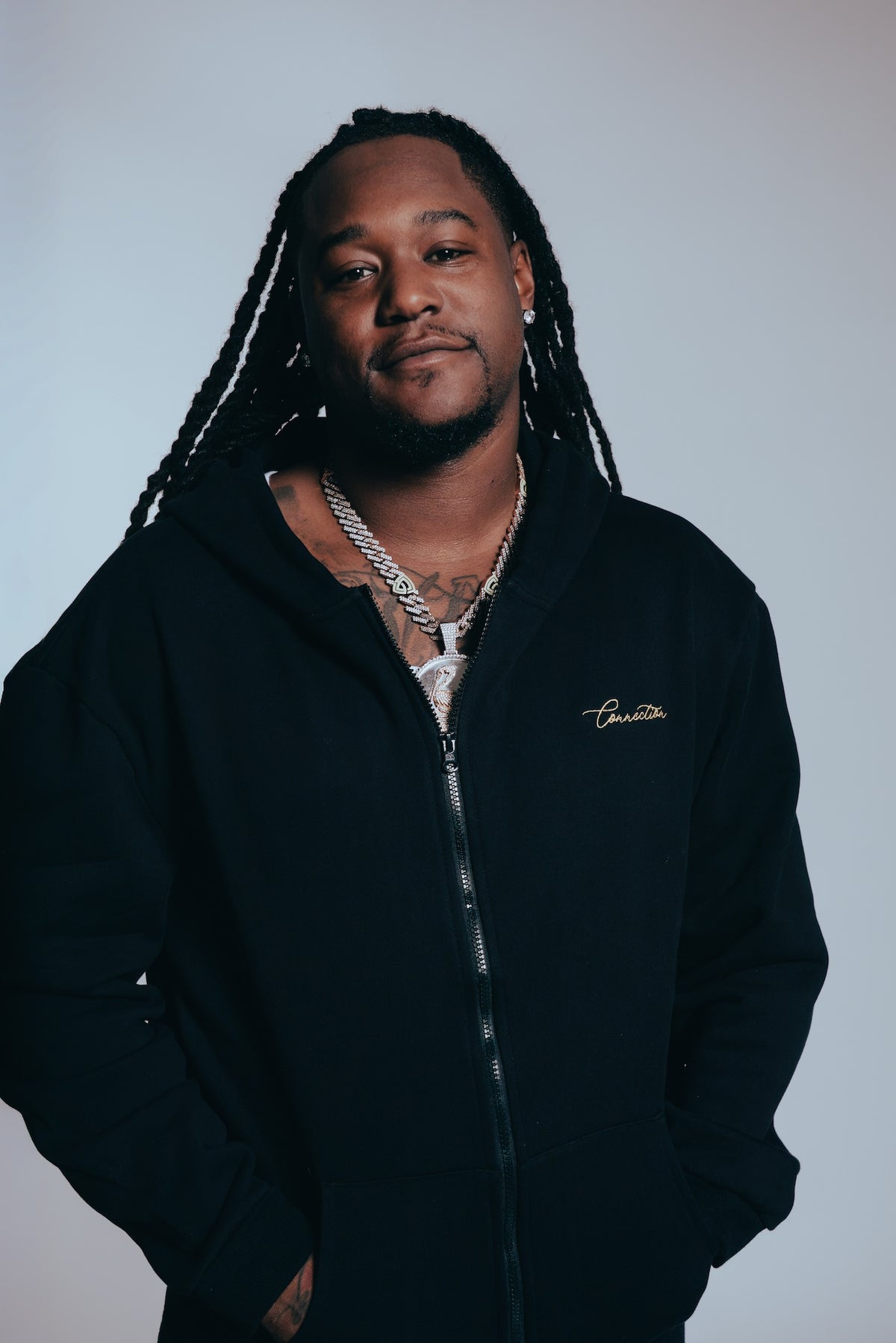 Volto Santo x Y.O.U. Connection Script Full-Zip Hoodie in Black