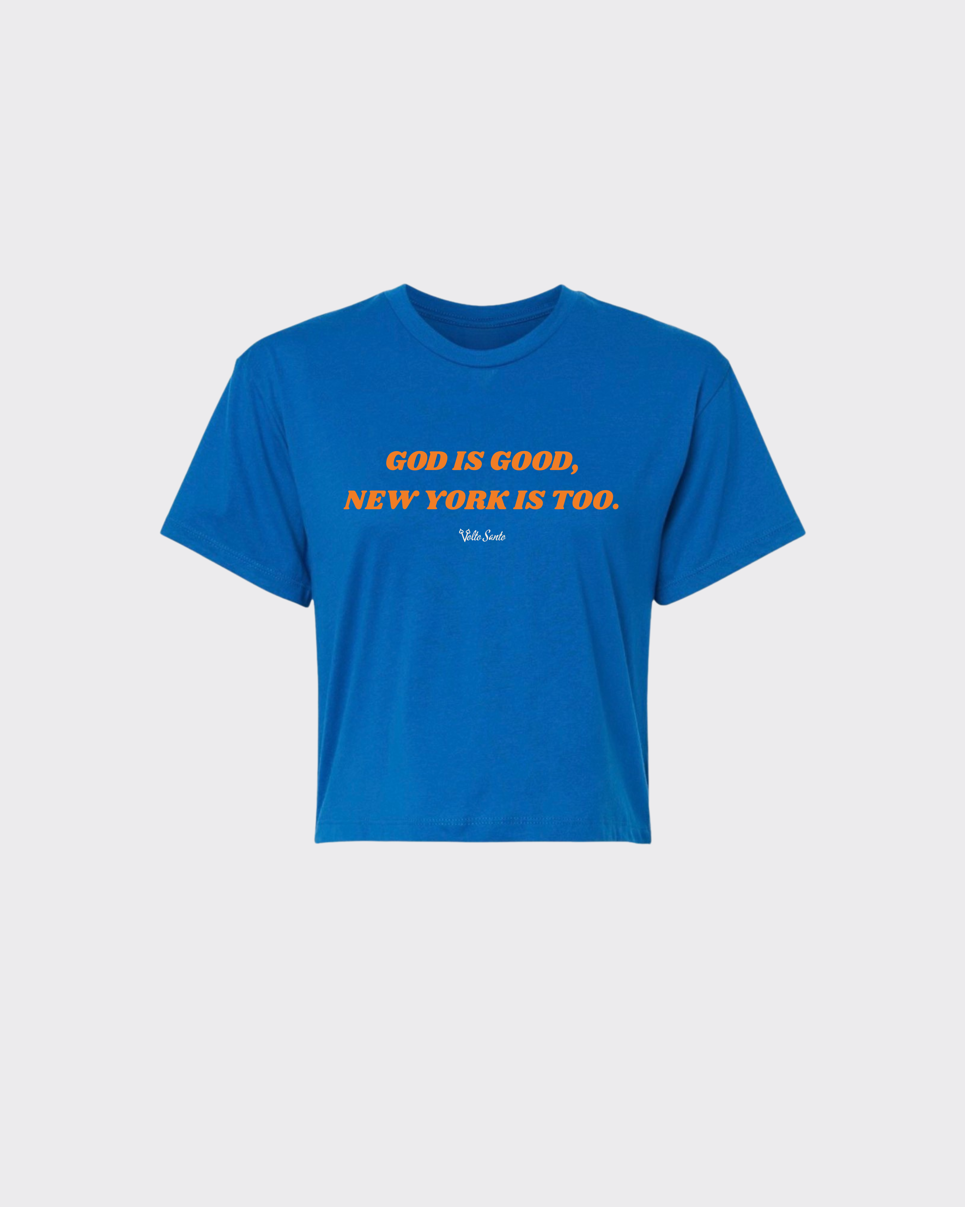 God is Good, New York Is Too Cropped Women’s Tee