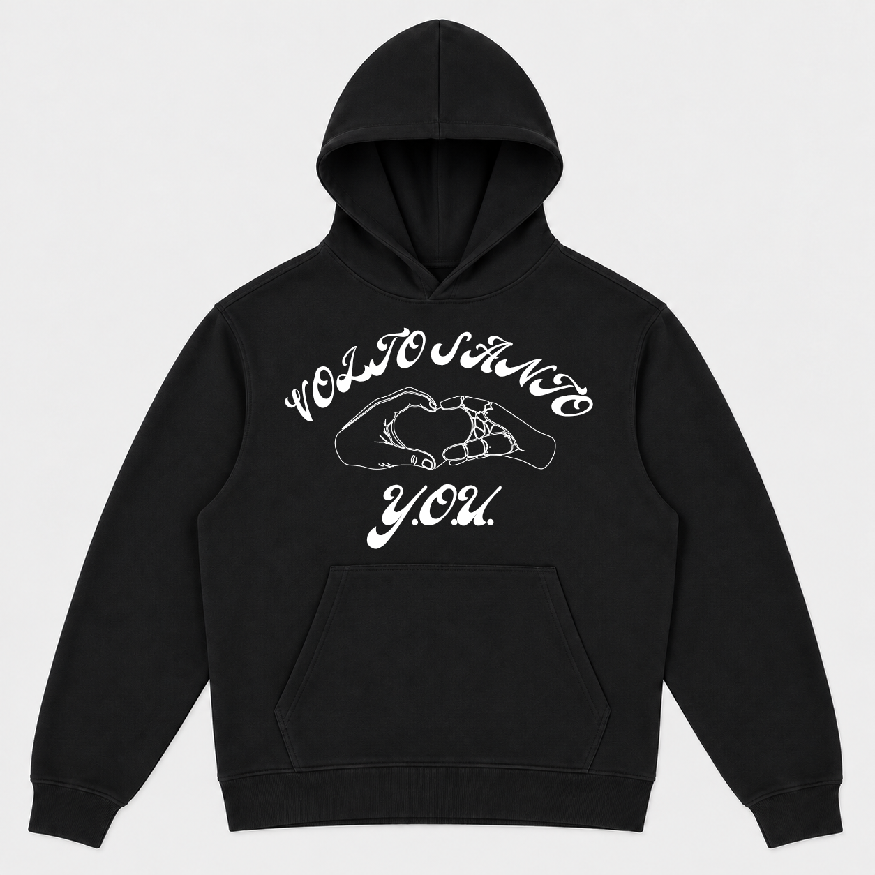 Volto Santo x Y.O.U. Heart Hands Pullover Hoodie in Vintage Black